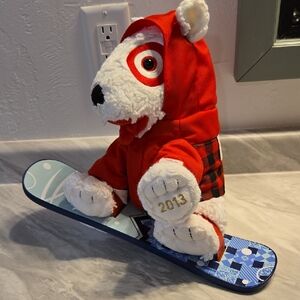 Target Bullseye Plush with Snowboard